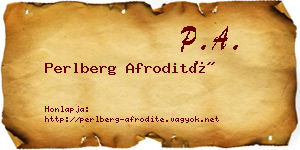 Perlberg Afrodité névjegykártya